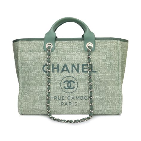 chanel tote green|chanel tote fabric.